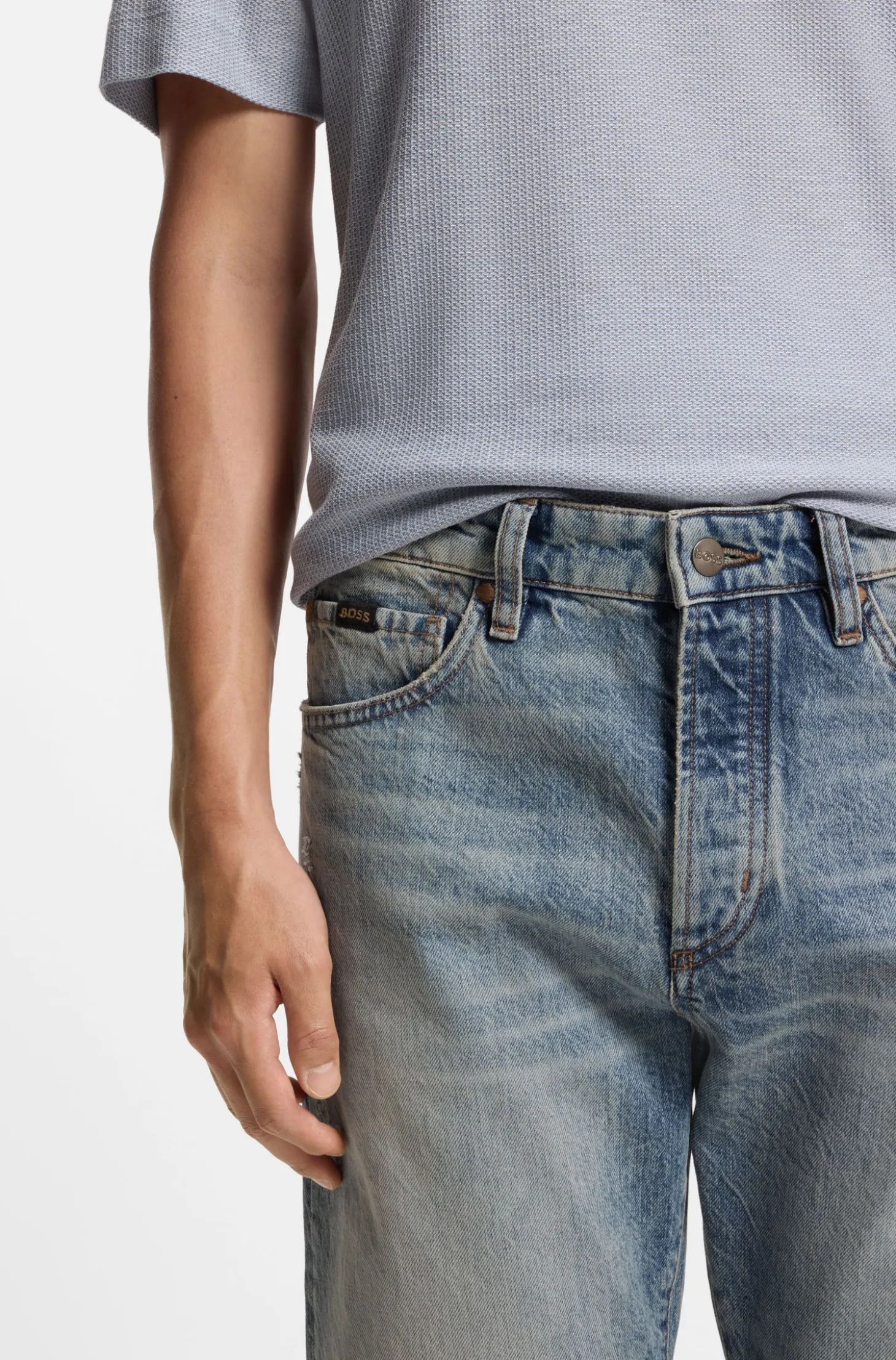 Blaue Jeans aus japanischem Stone-washed-Denim