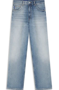 Blaue Loose-Fit Jeans aus festem Denim