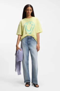 Blaue Loose-Fit Jeans aus festem Denim