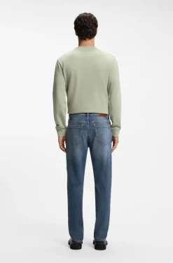 Blaue Regular-Fit Jeans aus bequemem Stretch-Denim