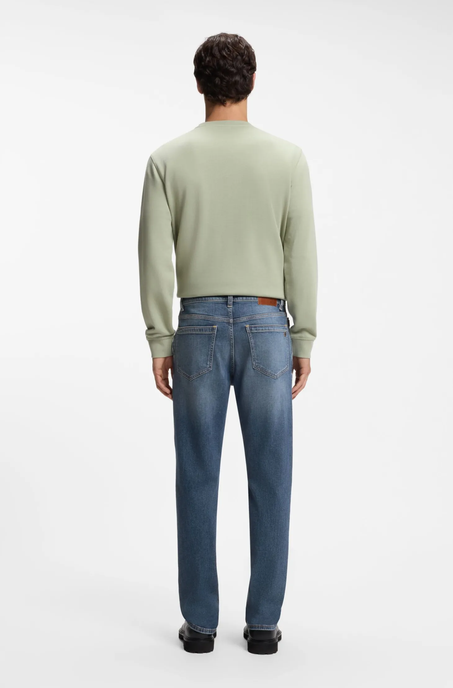 Blaue Regular-Fit Jeans aus bequemem Stretch-Denim