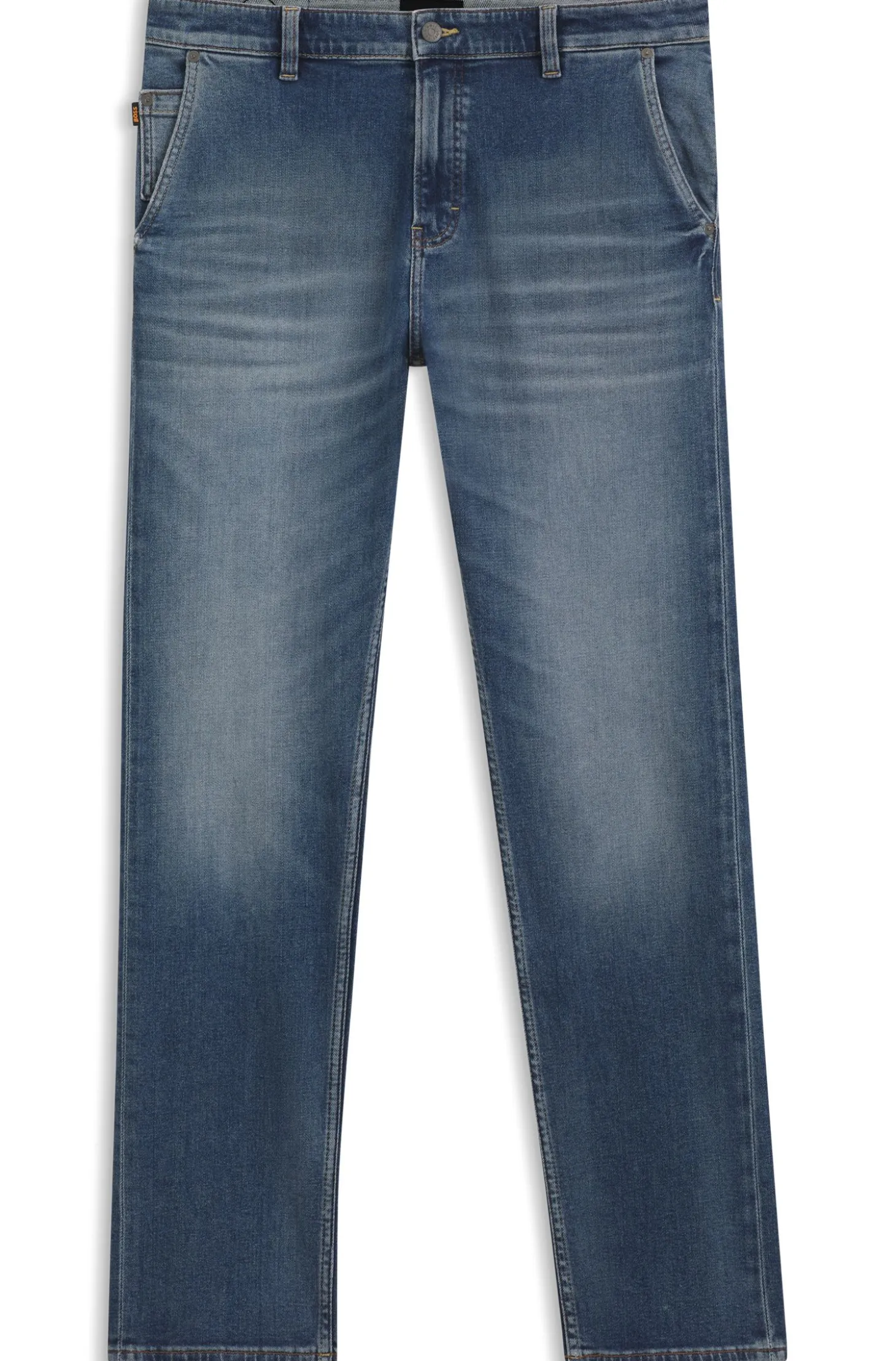 Blaue Regular-Fit Jeans aus bequemem Stretch-Denim