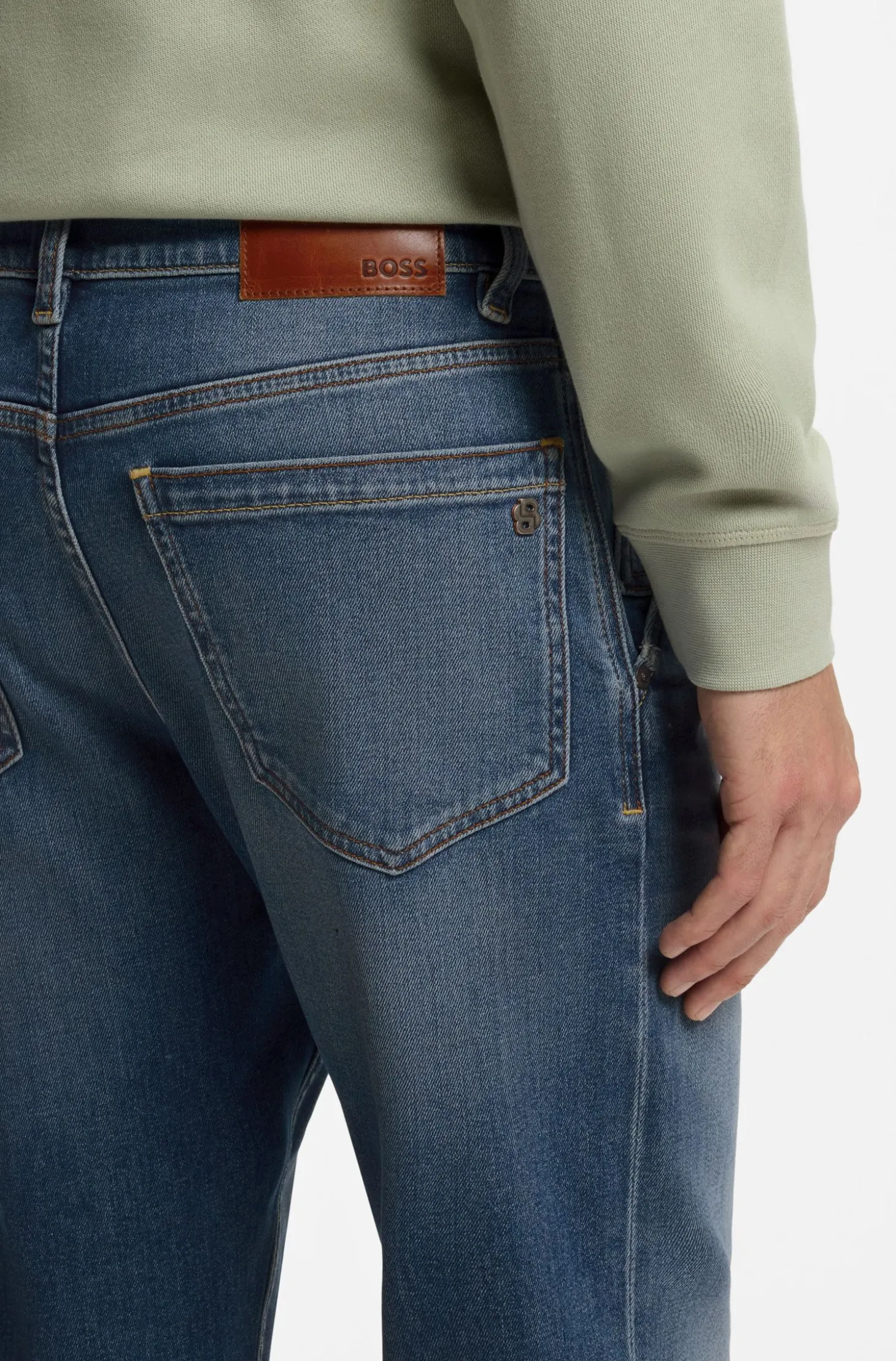 Blaue Regular-Fit Jeans aus bequemem Stretch-Denim