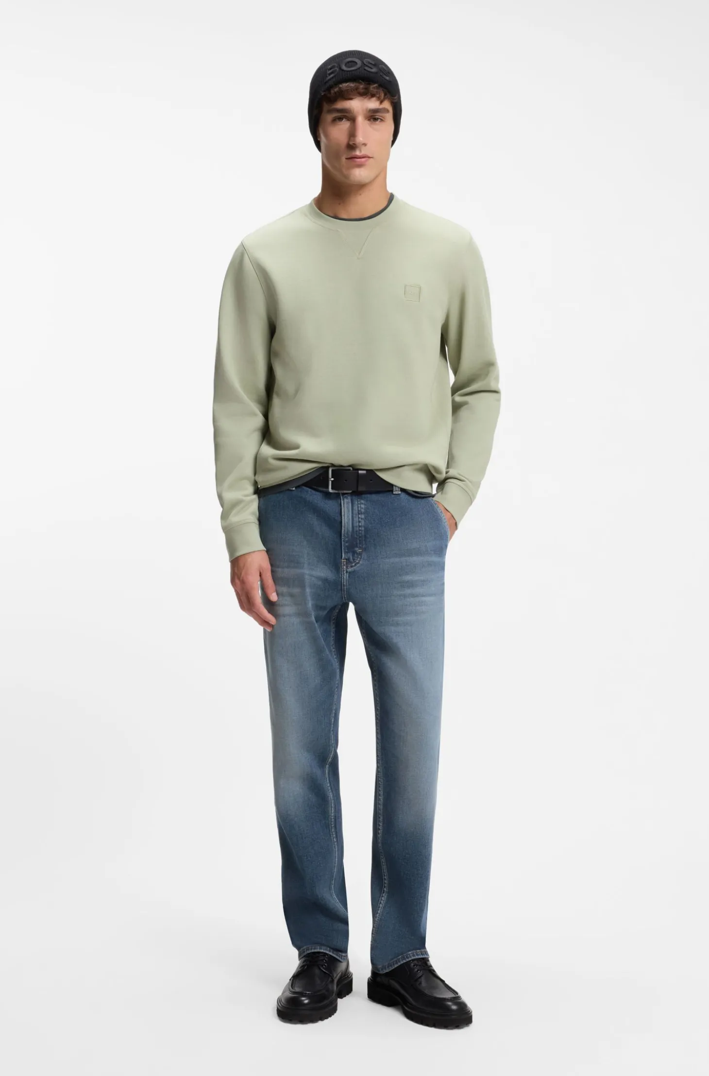Blaue Regular-Fit Jeans aus bequemem Stretch-Denim