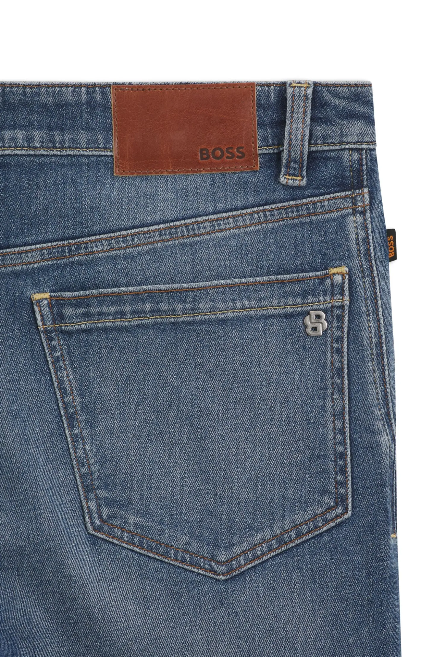 Blaue Regular-Fit Jeans aus bequemem Stretch-Denim