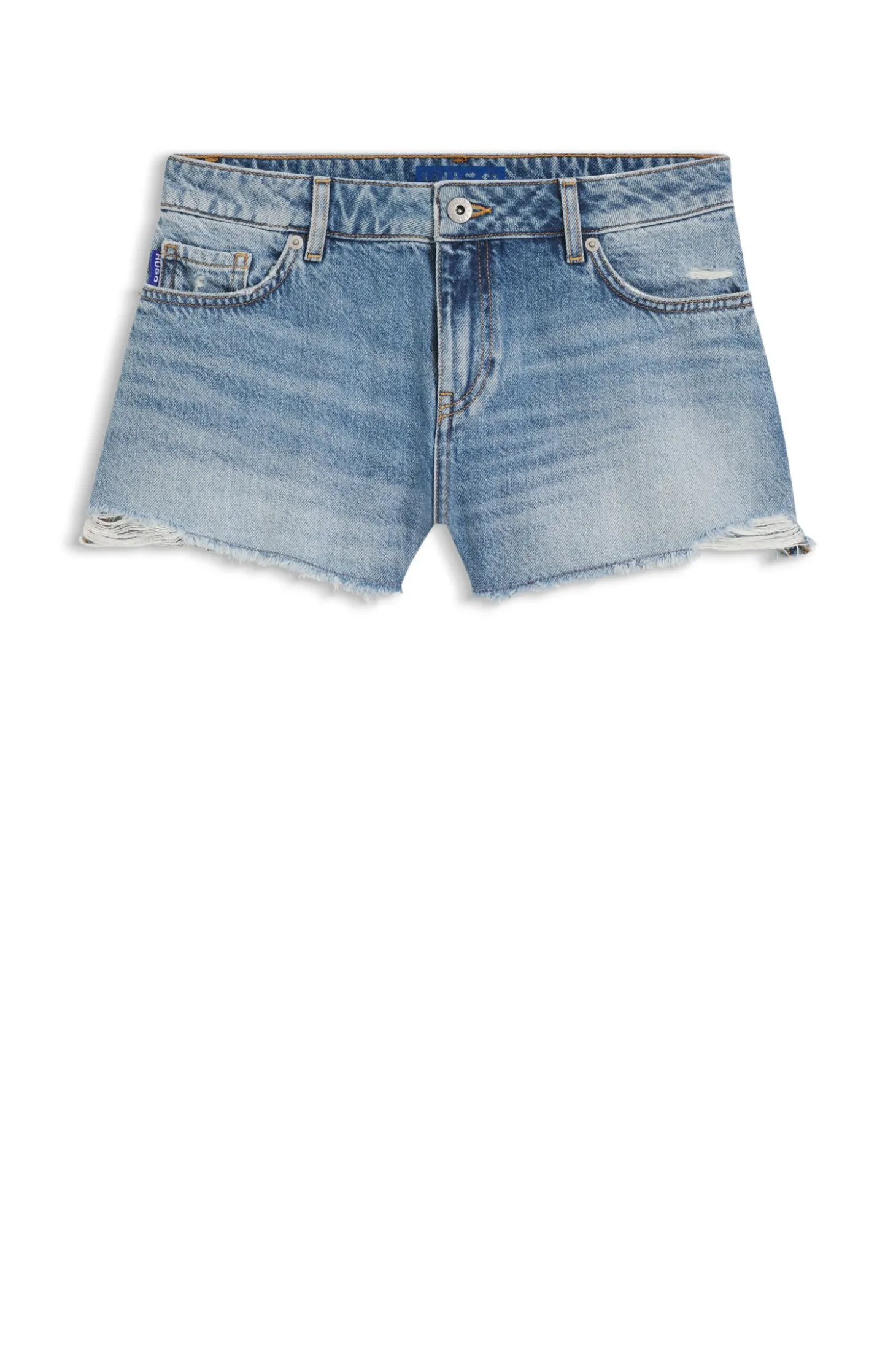 Blaue Regular-Fit Shorts aus Denim