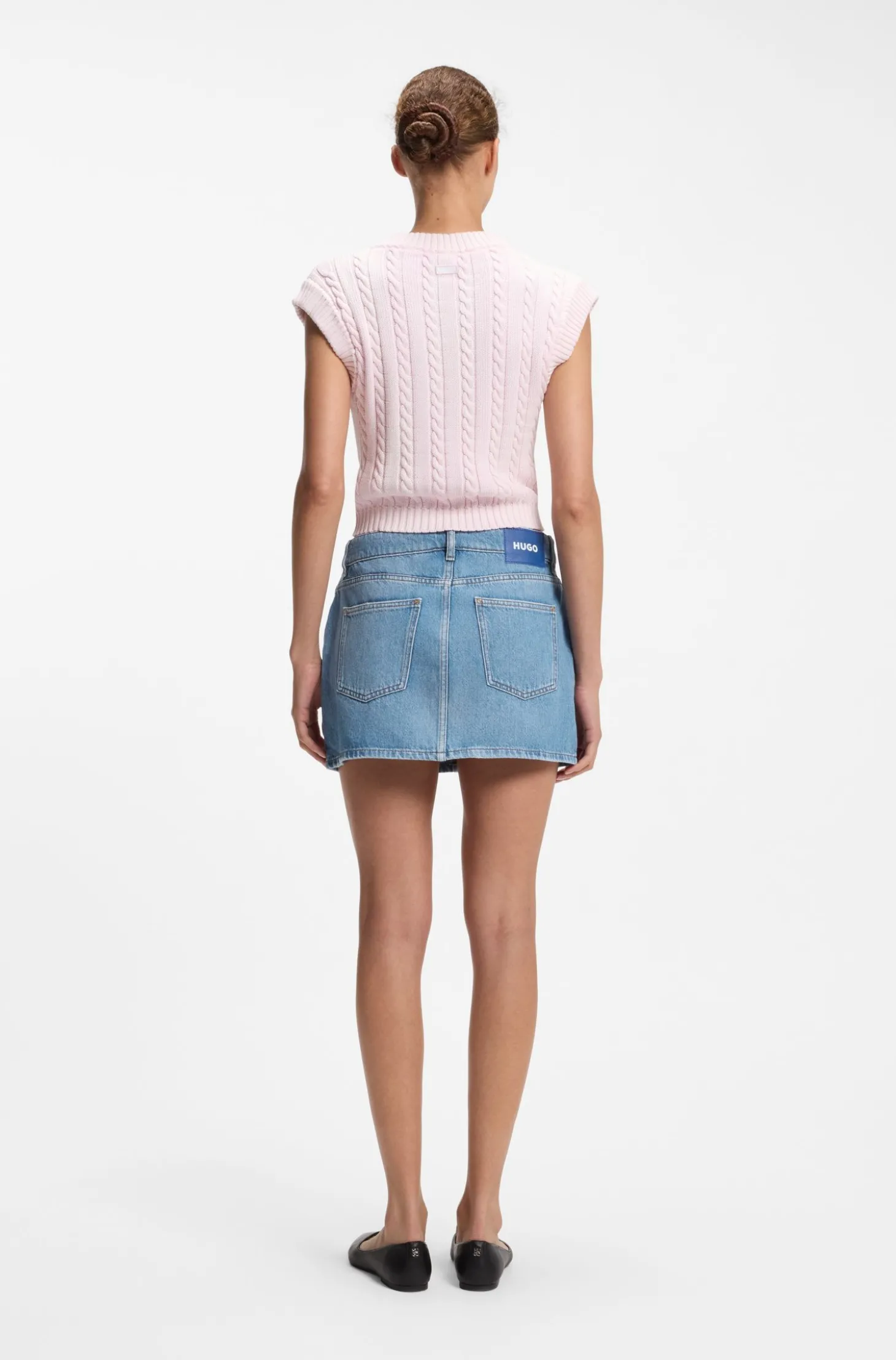 Blauer 5-Pocket-Minirock aus Denim