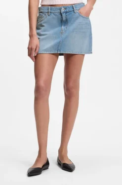 Blauer 5-Pocket-Minirock aus Denim