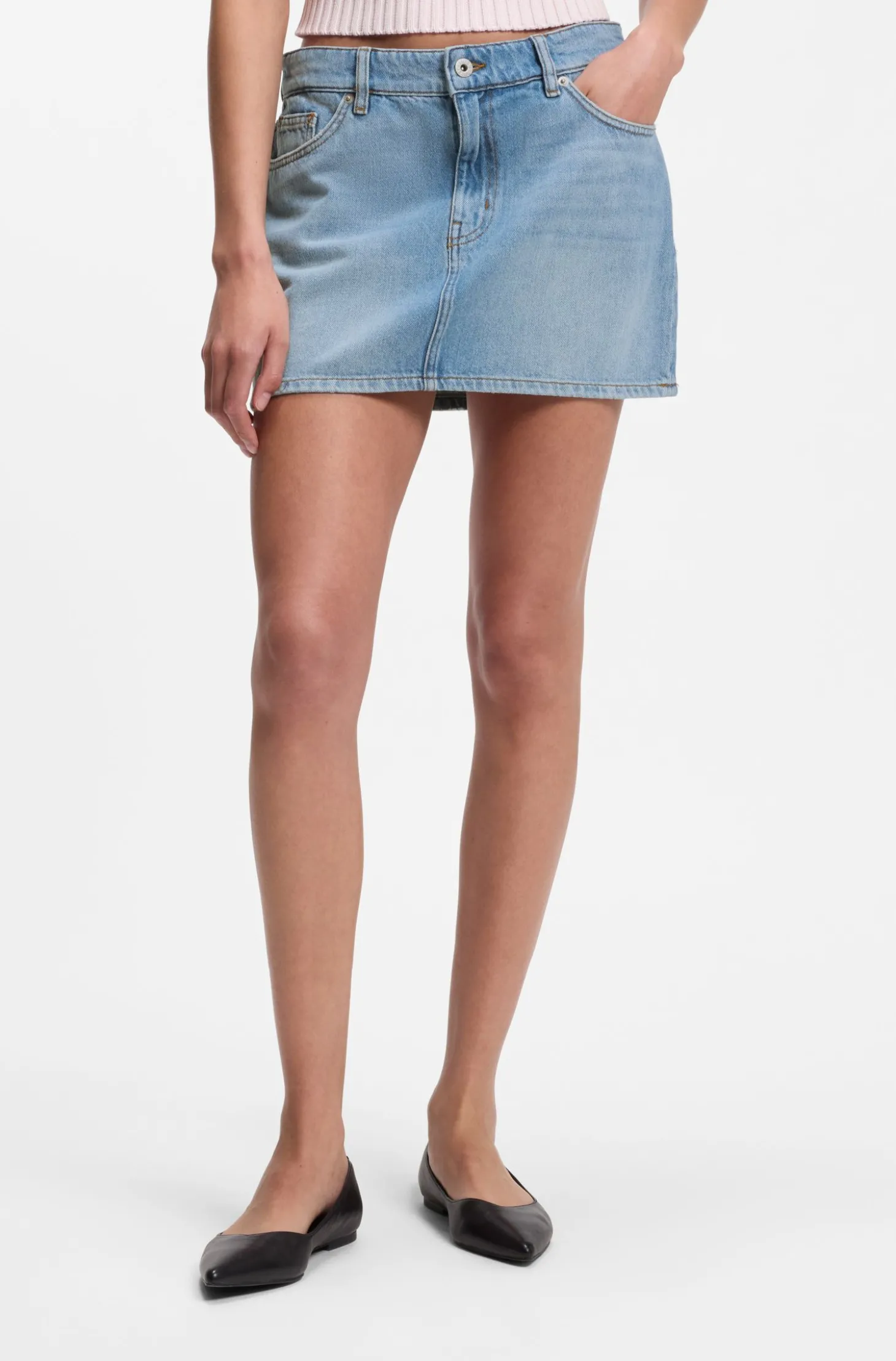 Blauer 5-Pocket-Minirock aus Denim