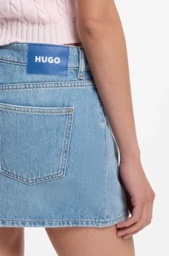 Blauer 5-Pocket-Minirock aus Denim