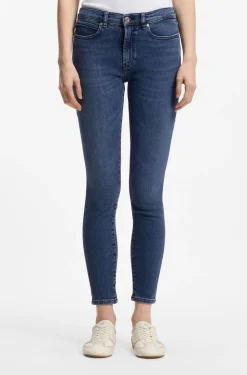 Blaue Skinny-Fit Jeans aus Stretch-Denim