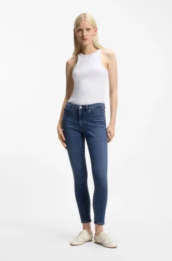 Blaue Skinny-Fit Jeans aus Stretch-Denim