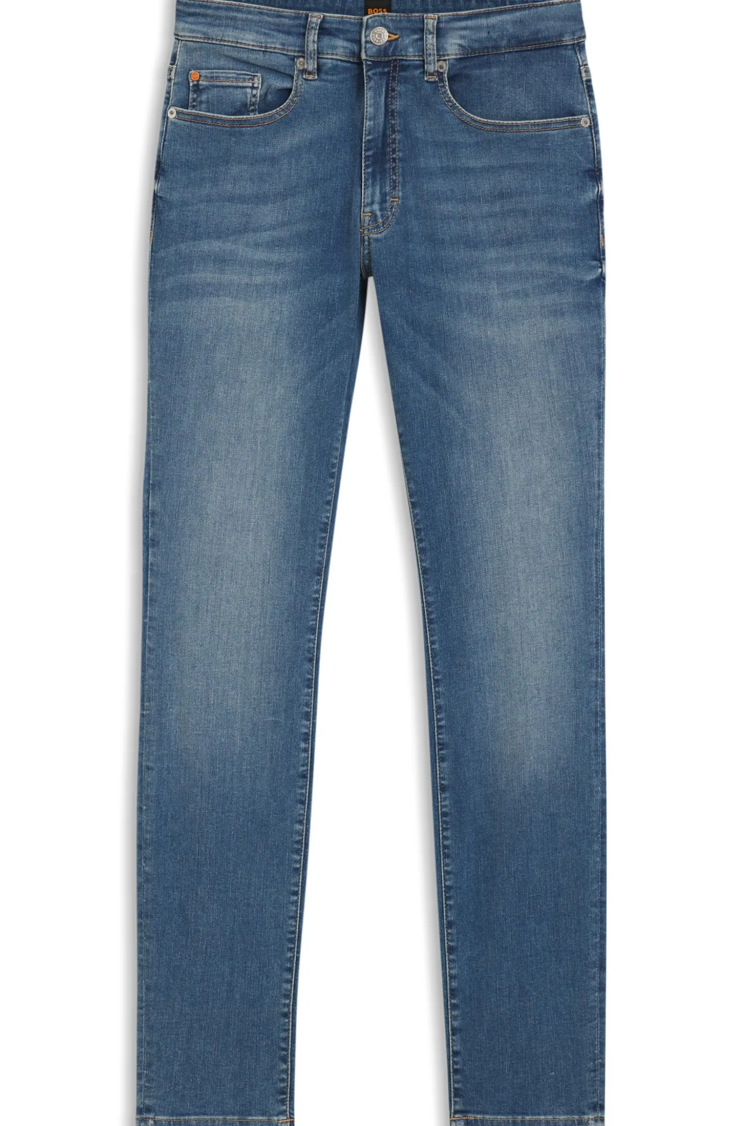 Blaue Slim-Fit Jeans aus Soft-Motion-Denim