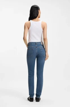 Blaue Slim-Fit Jeans aus Soft-Motion-Denim