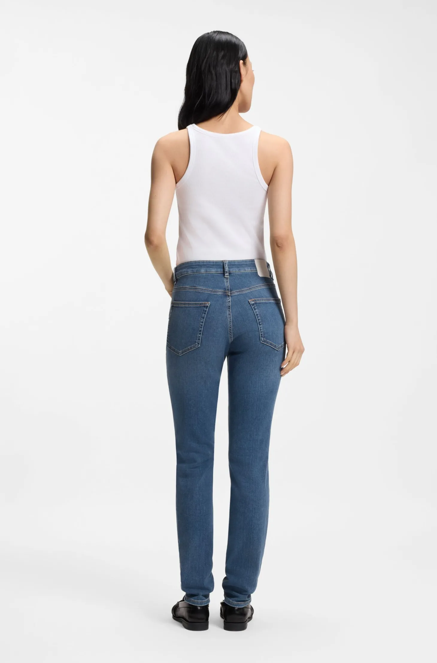 Blaue Slim-Fit Jeans aus Soft-Motion-Denim