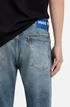 Blaue Slim-Fit Jeans aus Stretch-Denim mit Stone-washed-Finish