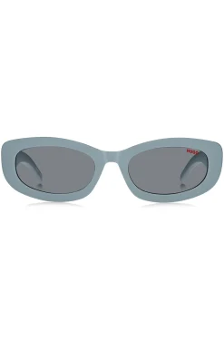 Blaue Sonnenbrille mit Logo-Bügeln