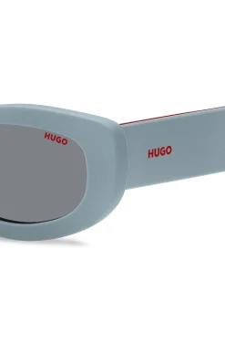 Blaue Sonnenbrille mit Logo-Bügeln