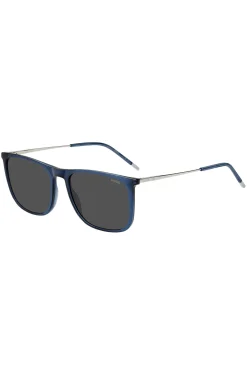 Blaue Sonnenbrille mit Logo-Details