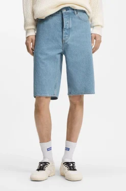 Blaue Straight-Fit Shorts aus Vintage-Denim
