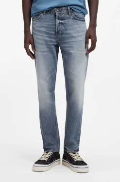 Blaue Tapered-Fit Jeans aus bequemem Stretch-Denim