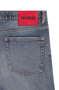 Blaue Tapered-Fit Jeans aus bequemem Stretch-Denim