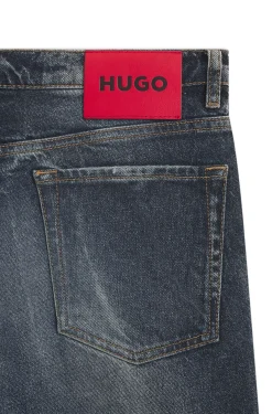 Blaue Tapered-Fit Jeans aus bequemem Stretch-Denim