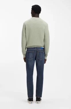 Blaue Tapered-Fit Jeans aus Stretch-Denim