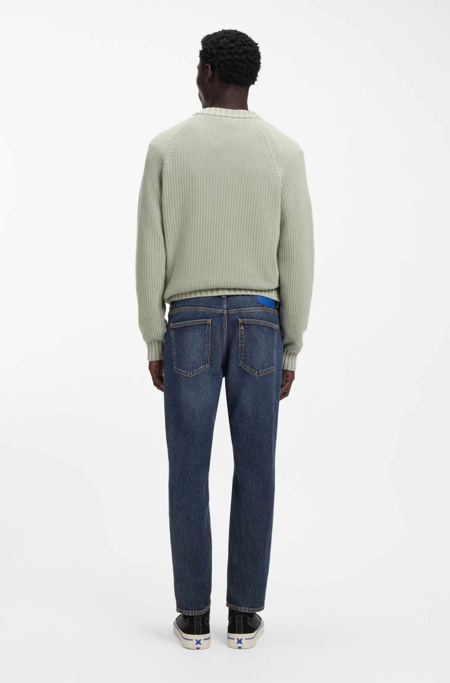 Blaue Tapered-Fit Jeans aus Stretch-Denim
