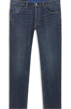 Blaue Tapered-Fit Jeans aus Stretch-Denim