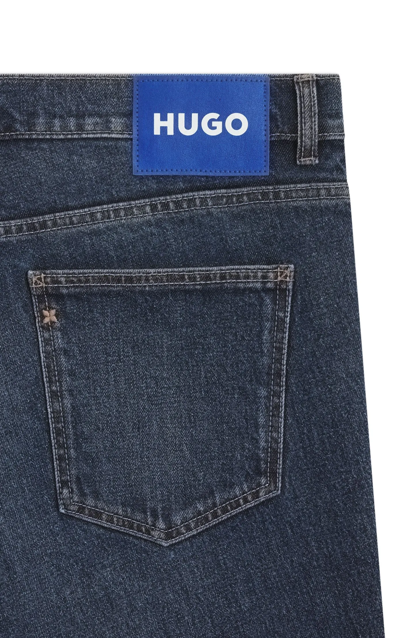 Blaue Tapered-Fit Jeans aus Stretch-Denim