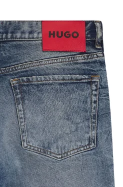 Blaue Tapered-Fit Jeans aus Stretch-Denim