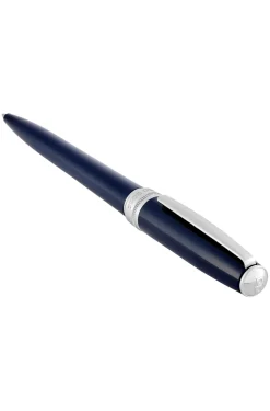 Blau lackierter Kugelschreiber aus Messing