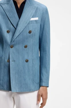 Blazer aus italienischer Baumwolle mit Spitzrevers