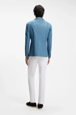 Blazer aus italienischer Baumwolle mit Spitzrevers