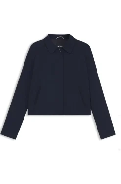 Blazer aus Krepp mit verdecktem Verschluss