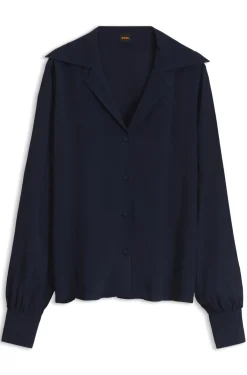 Bluse aus Crêpe de Chine mit V-Ausschnitt