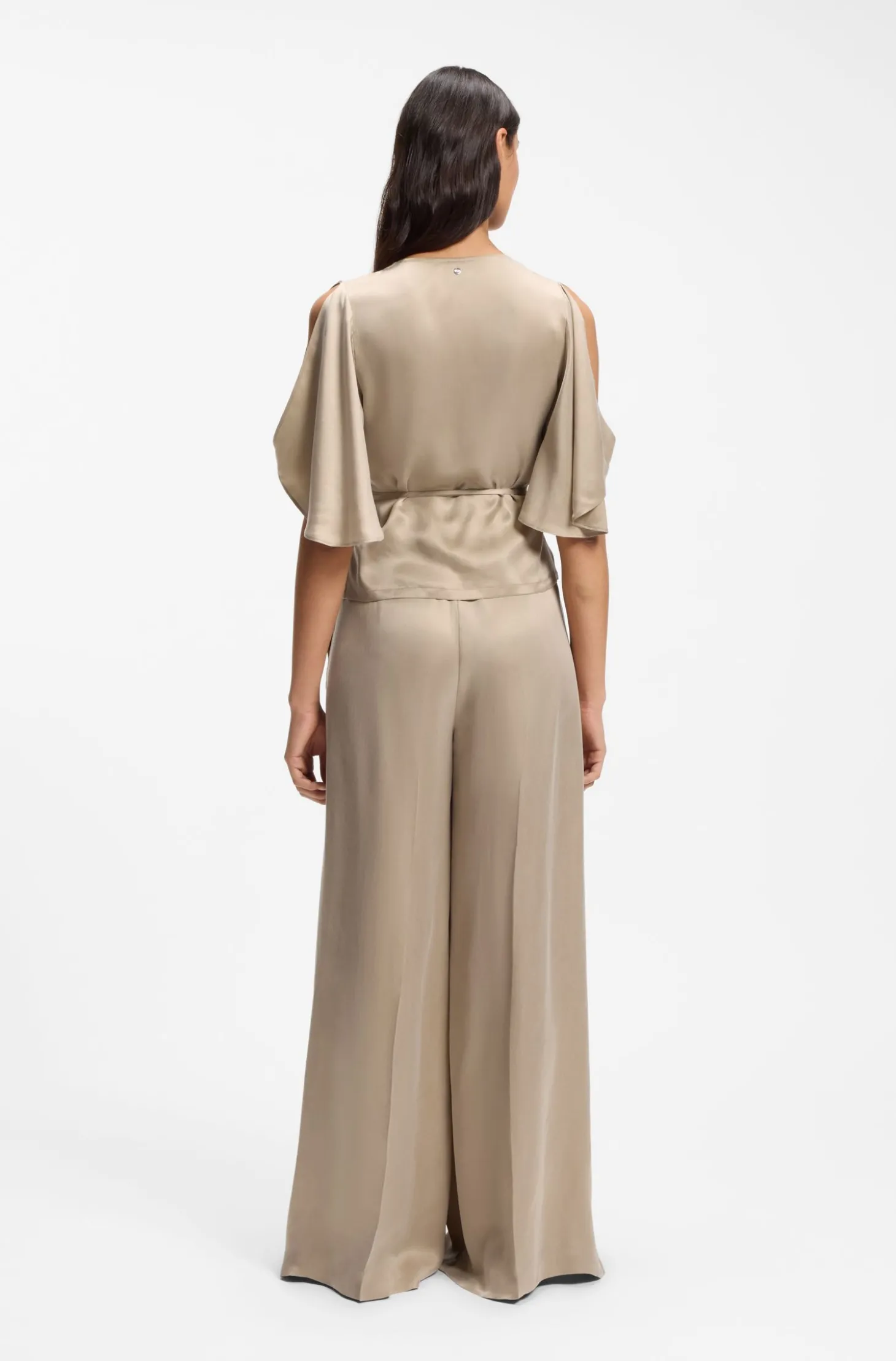 Bluse mit Wickelfront und Kimonoärmeln