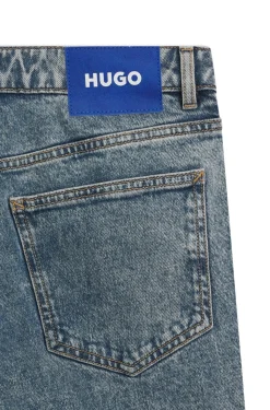 Bootcut-Jeans aus blauem Stretch-Denim