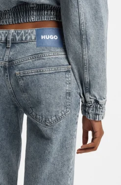 Bootcut-Jeans aus blauem Stretch-Denim