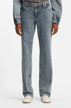 Bootcut-Jeans aus blauem Stretch-Denim