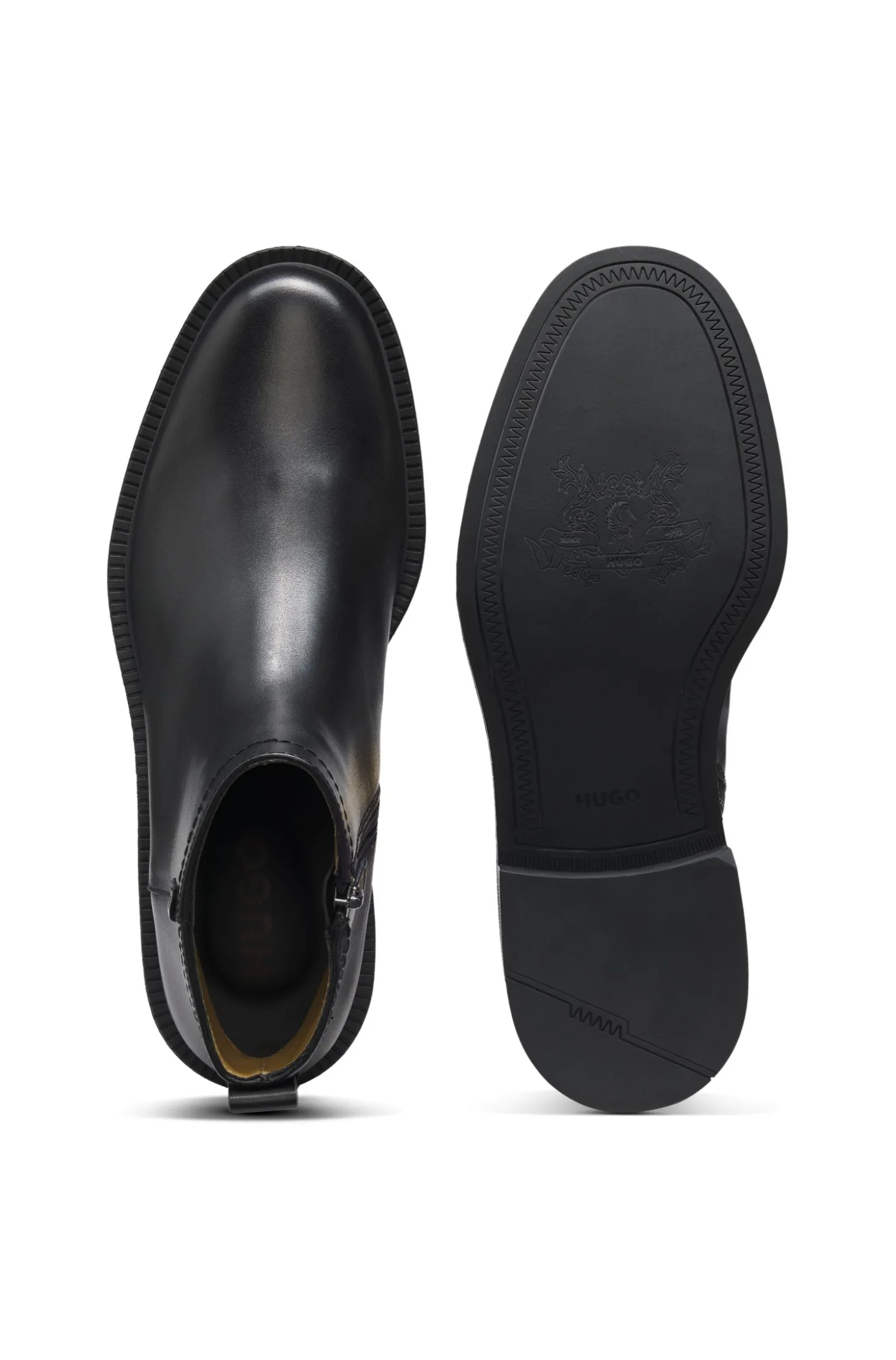 Boots aus Leder mit Logo-Detail