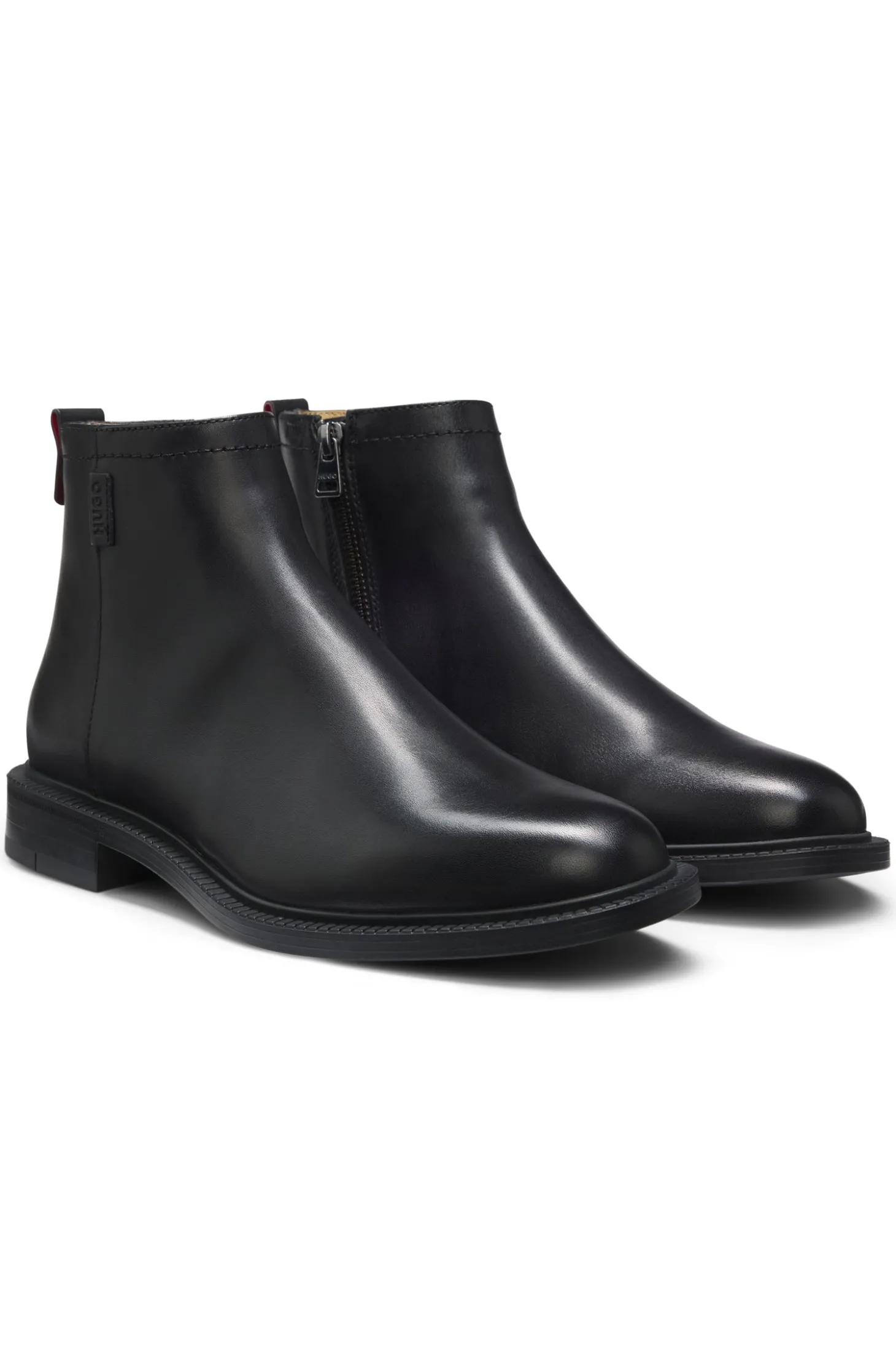 Boots aus Leder mit Logo-Detail