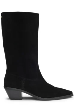 Boots aus Veloursleder mit kubanischem Absatz