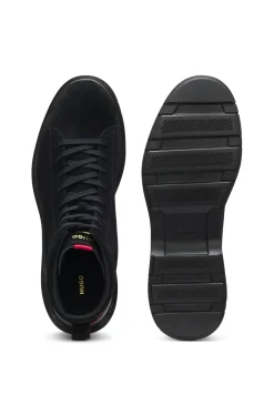 Boots aus Veloursleder mit Leder-Details