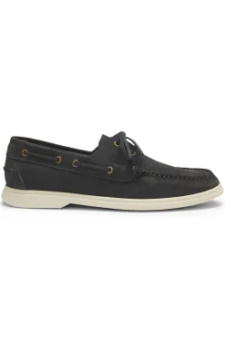 Bootschuhe aus Veloursleder mit Kontrastsohle