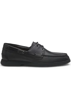 Bootsschuhe aus gewalktem Leder