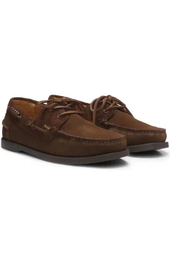 Bootsschuhe aus Veloursleder-Mix
