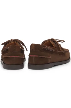 Bootsschuhe aus Veloursleder-Mix