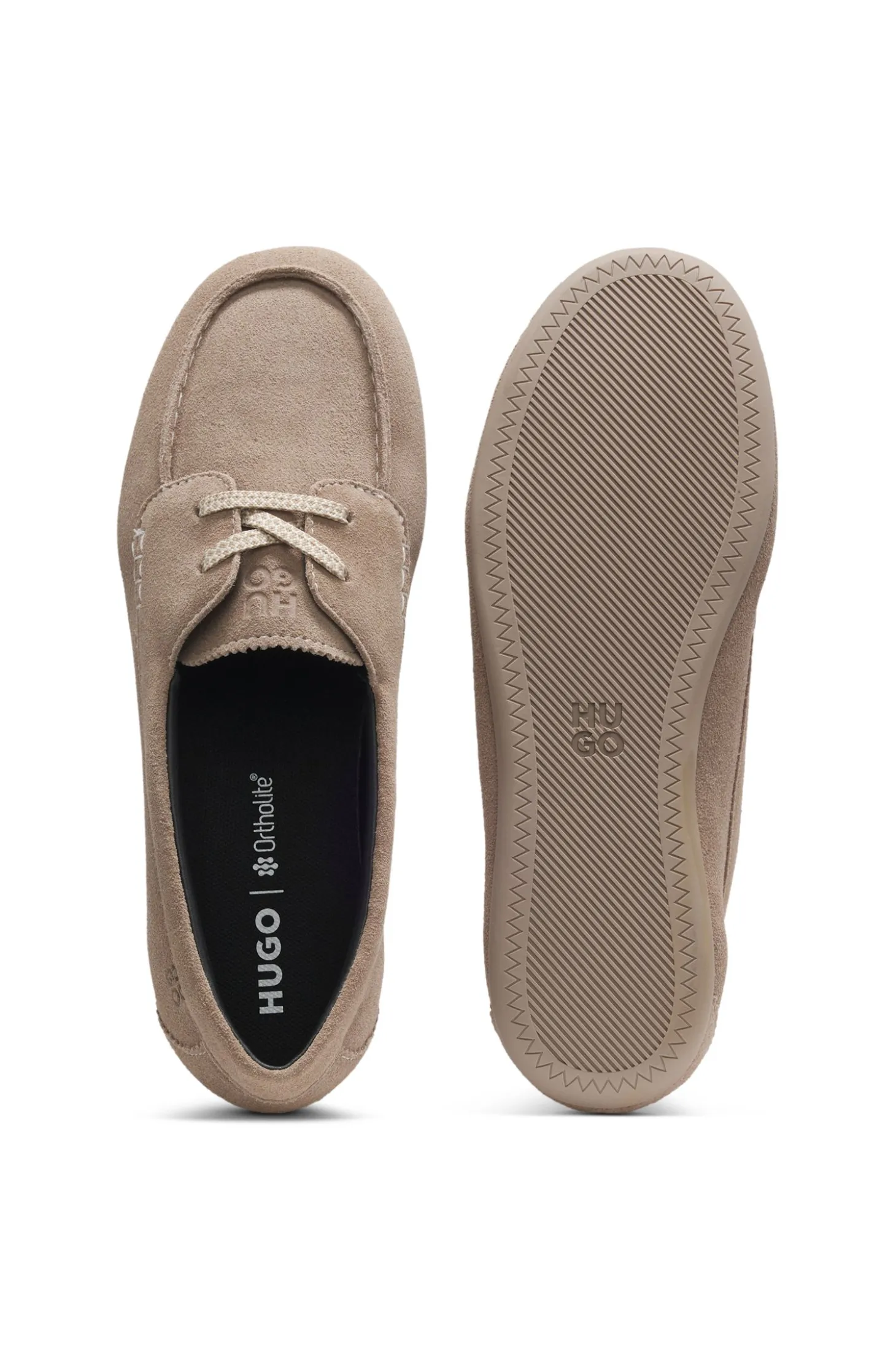 Bootsschuhe aus Veloursleder mit Stack-Logo